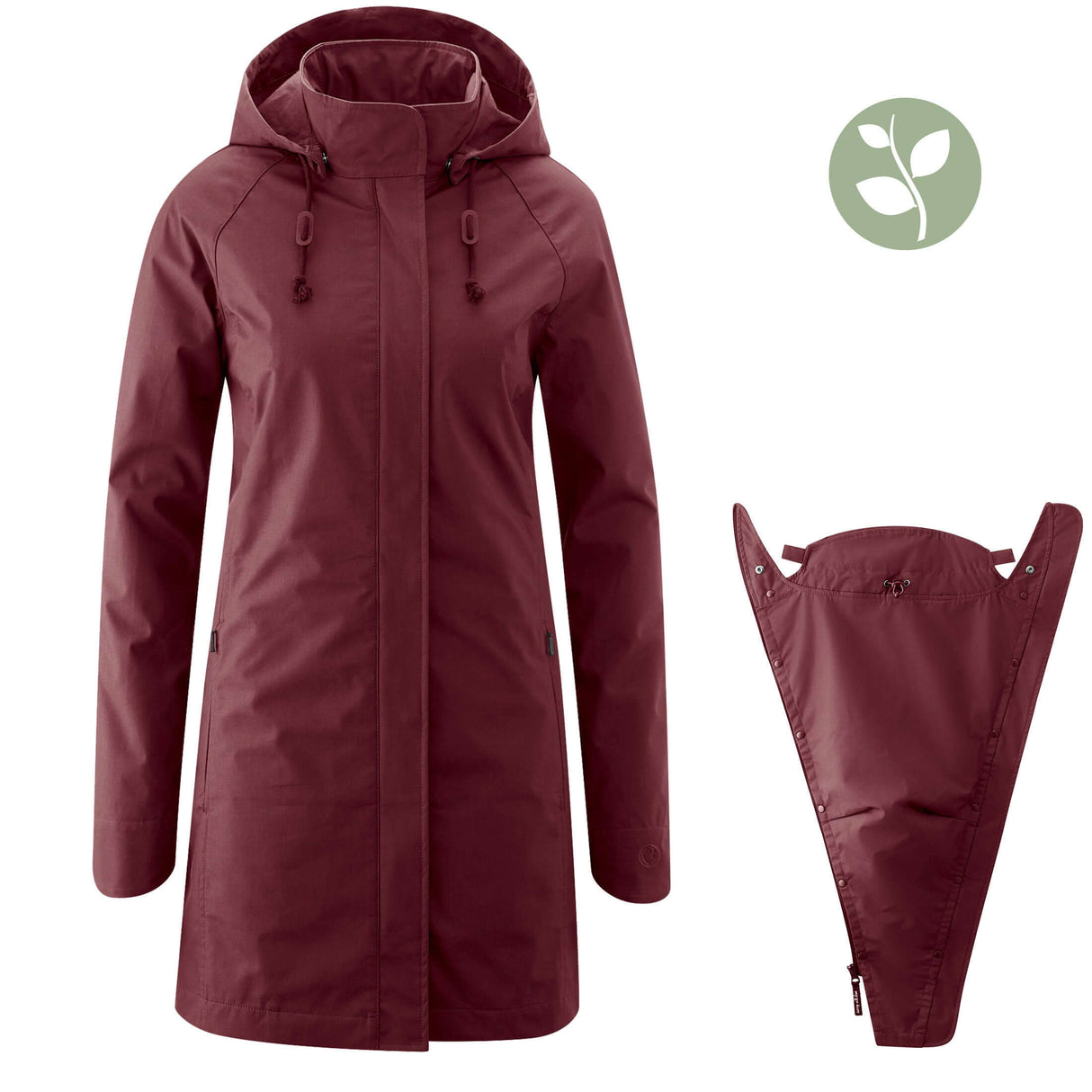 Mamalila Berlin All-Season Maternity & Babywearing Coat – Berry | Babymaxi